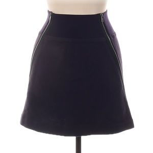 NWT Theory Size 10 Dark Purple Gretchyn Comfort Wool Skirt